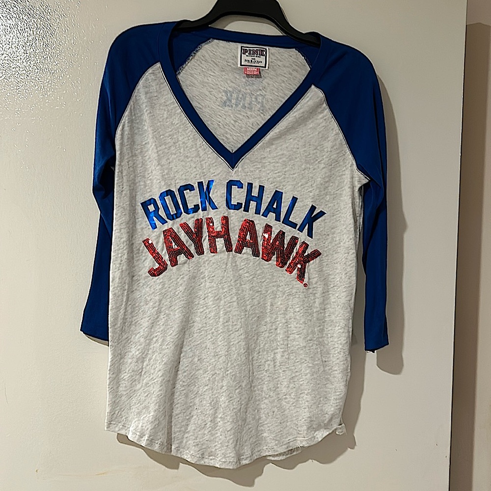 Jayhawk long sleeve sequin tee
